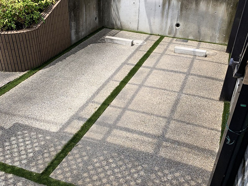 奈良県生駒市I様邸 お庭と駐車場の人工芝施工