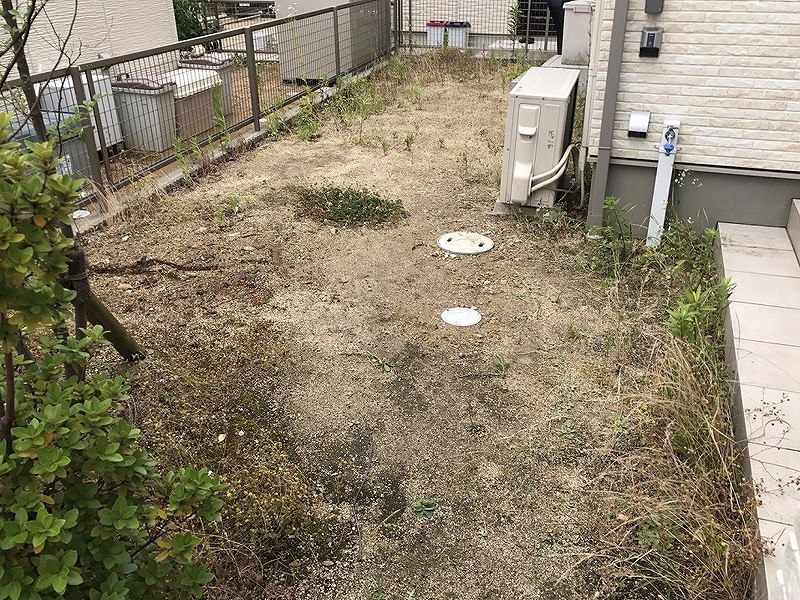 兵庫県神戸市O様邸 お庭に人工芝施工しました