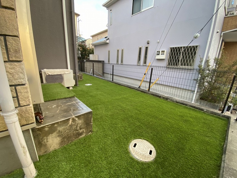 神戸市K様邸 お庭と自宅周辺の人工芝