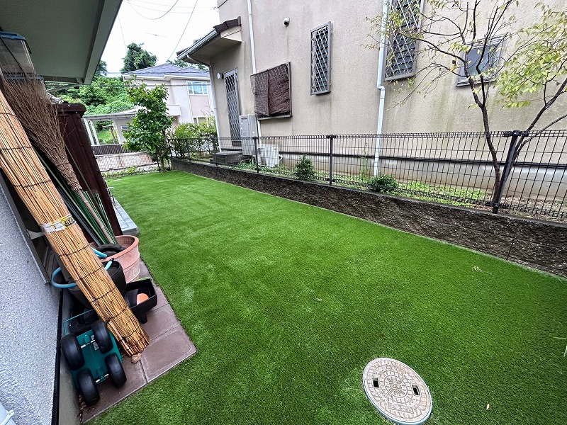 富田林市Ｉ様 お庭と周辺の人工芝