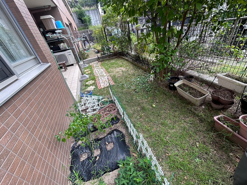 生駒市Ｔ様 マンション専用庭の人工芝
