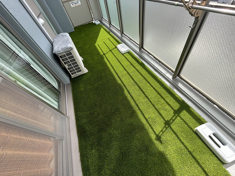ベランダ・テラスの人工芝施工例