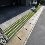 箕面市Ｚ様 駐車場の人工芝と植栽